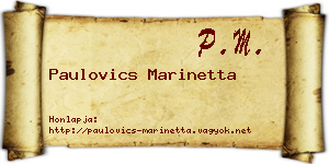 Paulovics Marinetta névjegykártya